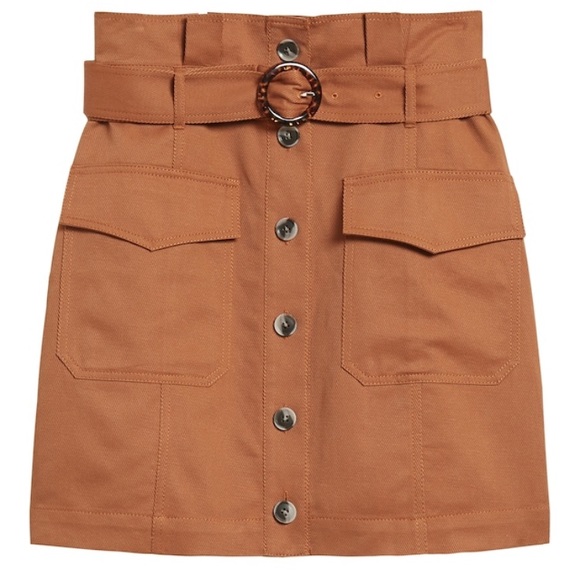 BANANA REPUBLIC High-Waisted Belted Skirt in Rust - Picture 3 of 3